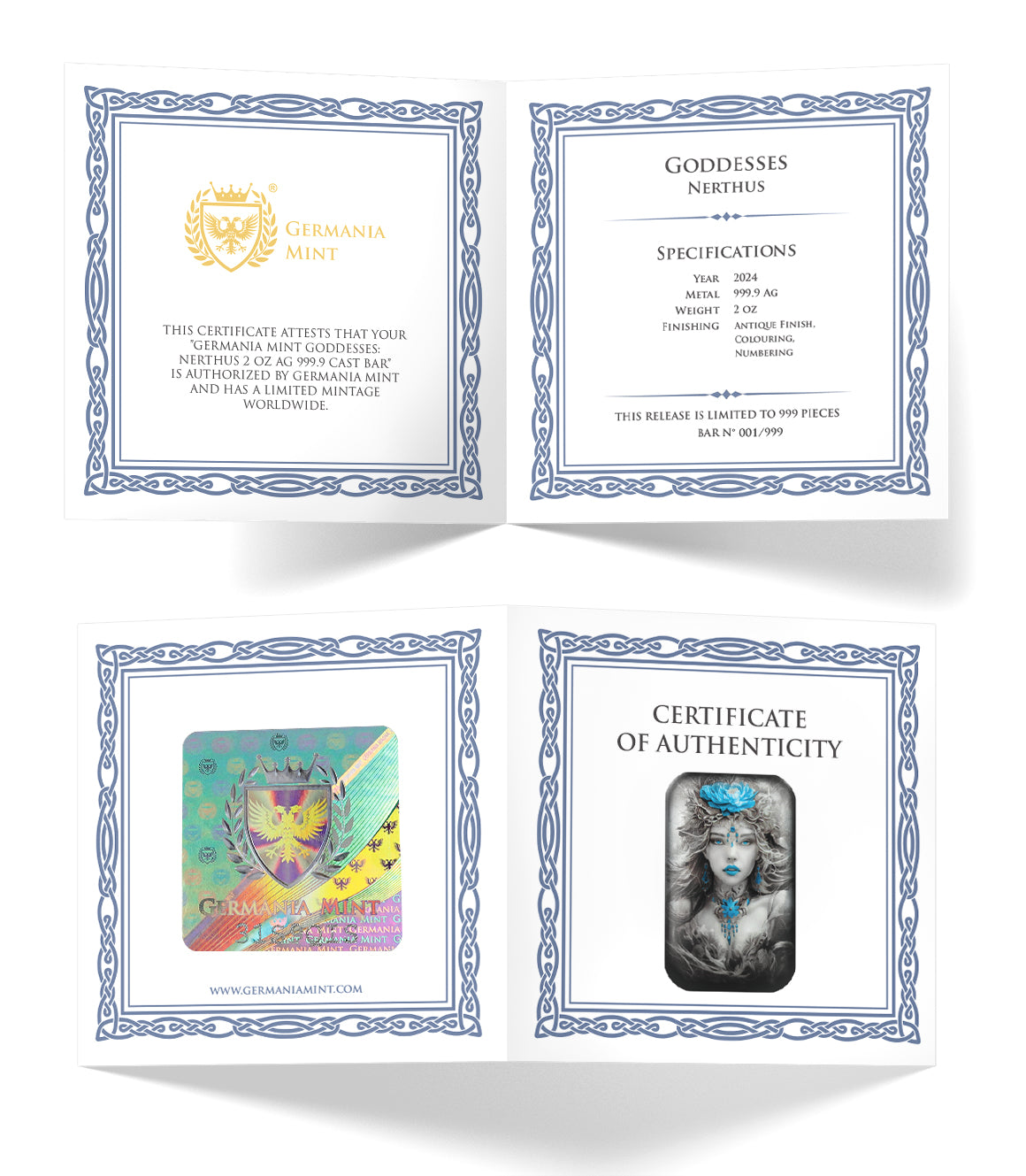 Germania Mint Goddesses Nerthus #6. 2 oz Silberbarren