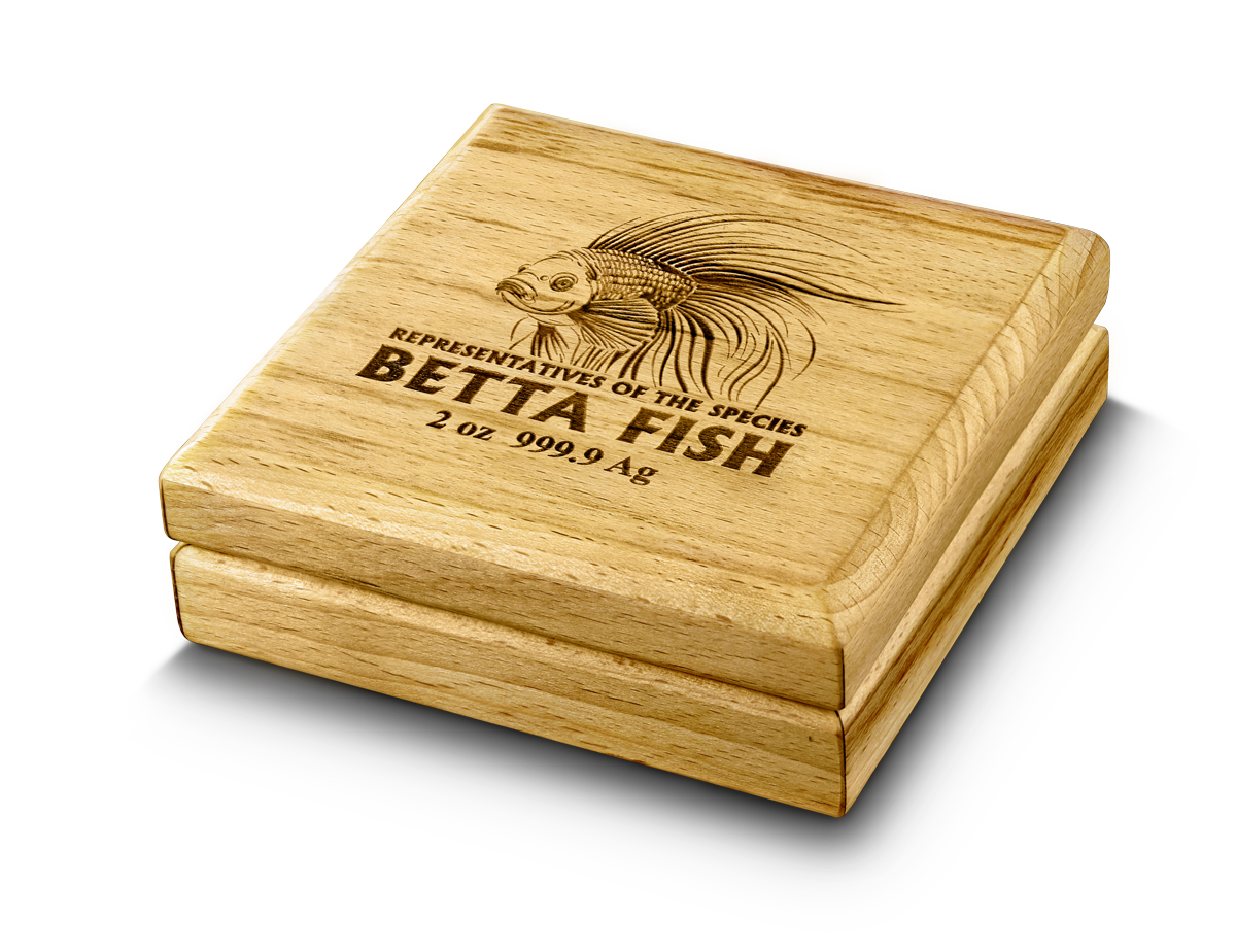 BETTA FISH - #2. - Representatives of the Specie - Germania Mint 1 oz Silbermünze Ruthenium High Relief