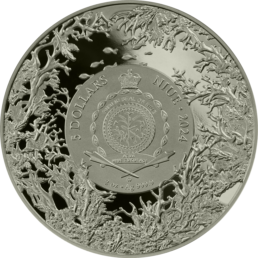 BETTA FISH - #2. - Representatives of the Specie - Germania Mint 1 oz Silbermünze Ruthenium High Relief