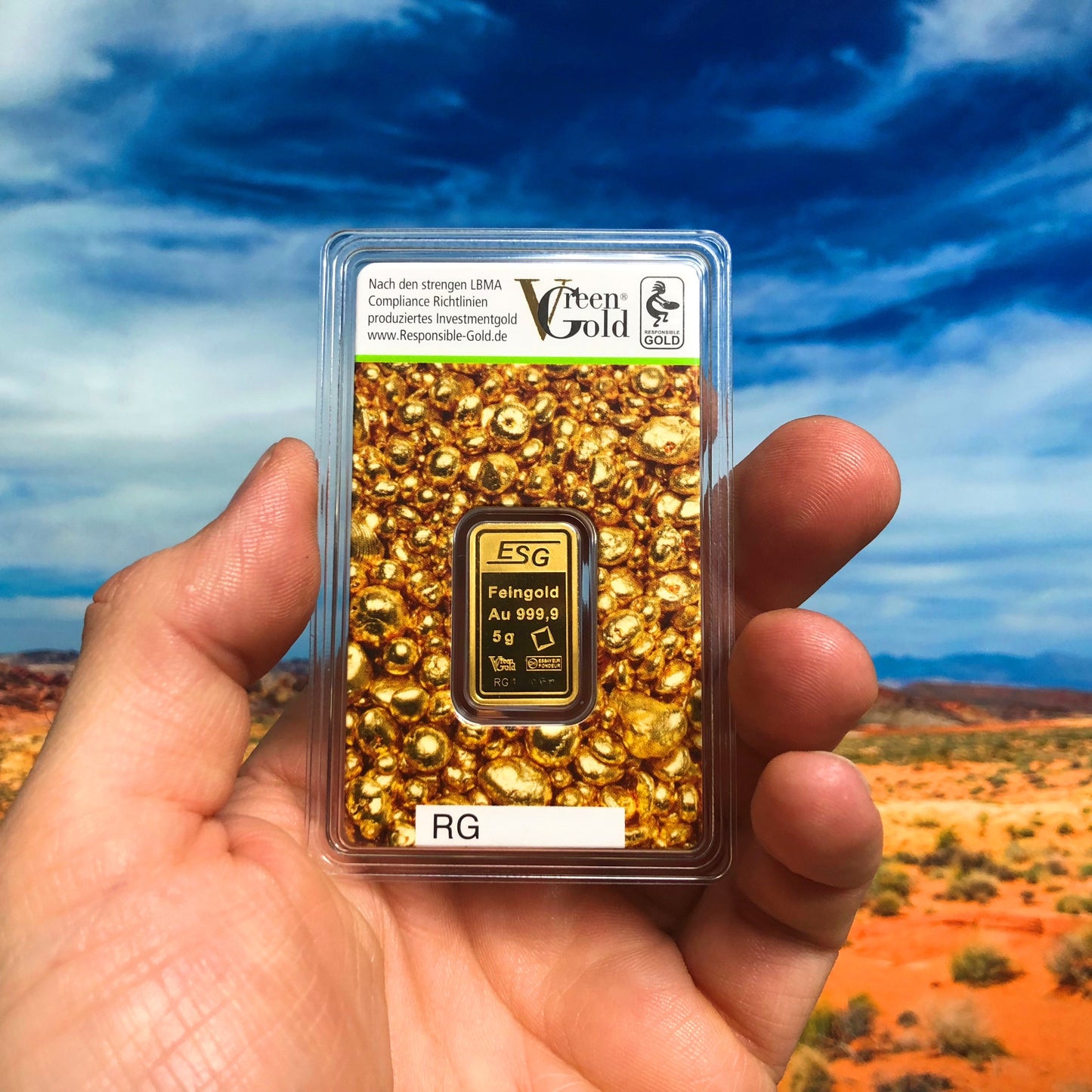 Goldbarren 5 Gramm Valcambi Auropelli 999 im Blister mit Zertifkat Responsible-Gold**