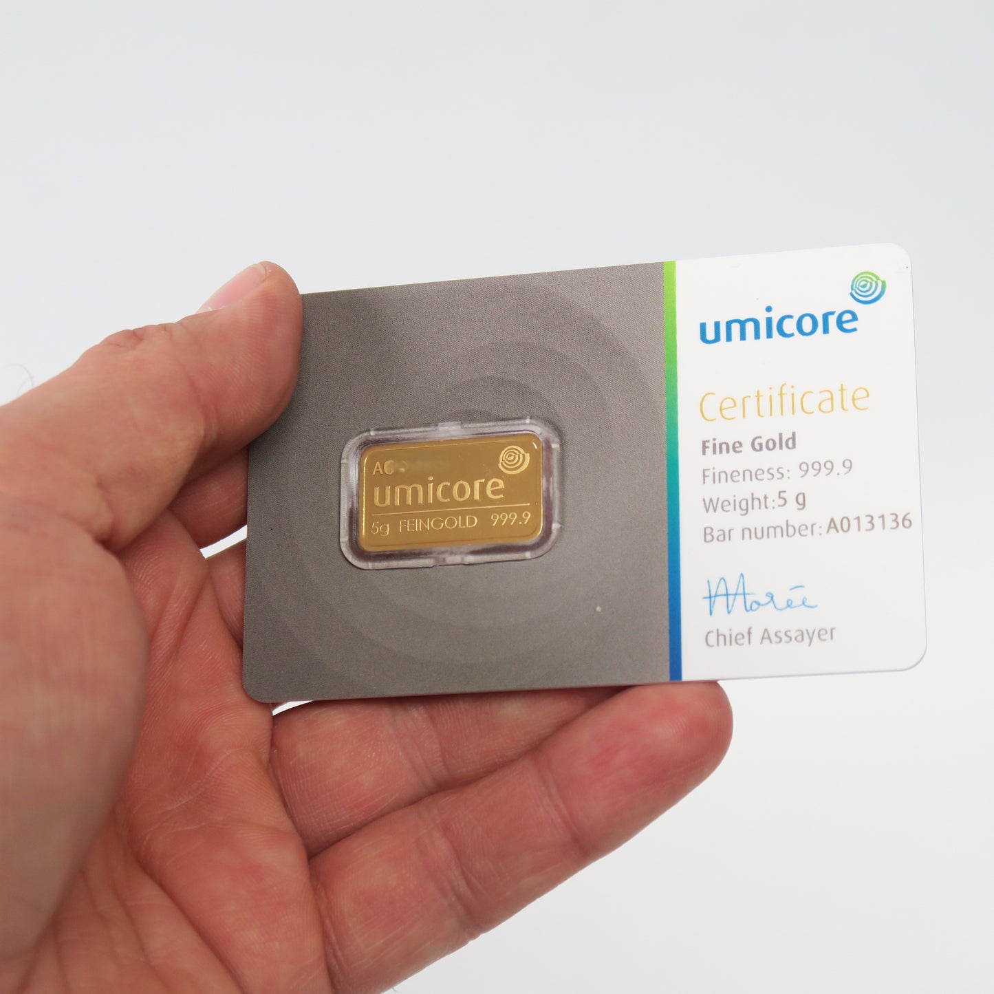 Goldbarren 5 Gramm Umicore Goldbarren 999.9 Gold**