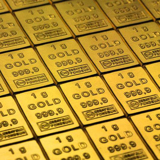 Goldbarren 1 Gramm Valcambi CombiBar 999.9 Feingold aus Goldtafel**
