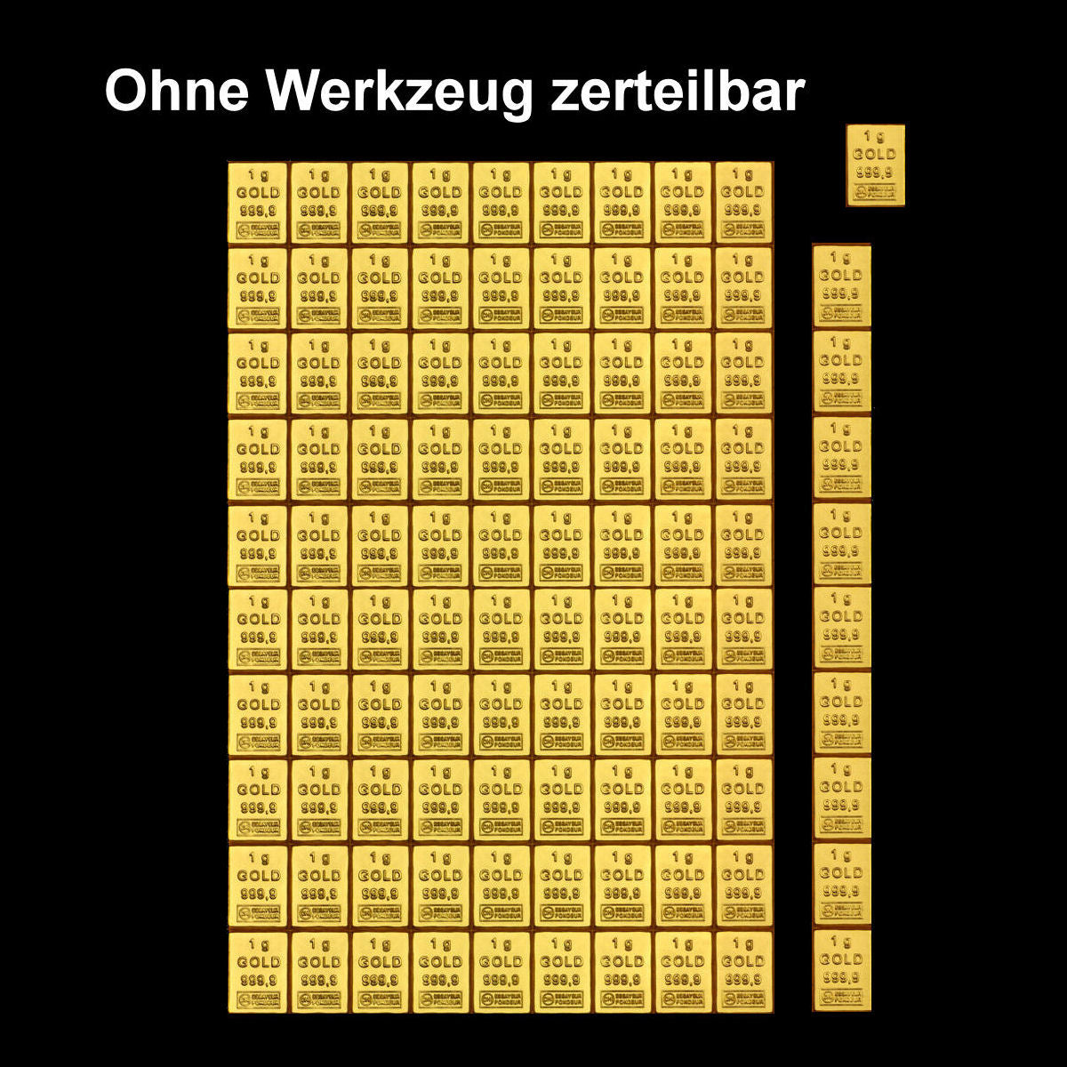 Goldbarren 5 x 1 Gramm Valcambi Goldtafel Gold CombiBar 999.9 Feingold**