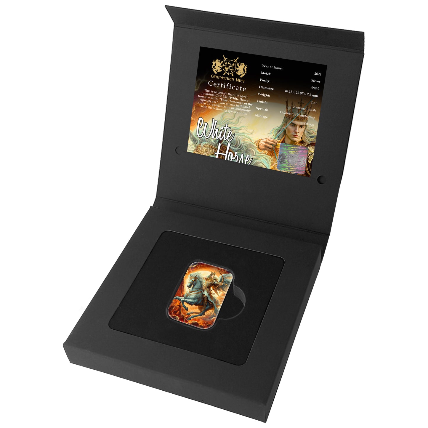Carpathian Mint - Four Horsemen of the Apocalypse - White Horse #1. 2 oz Silberbarren