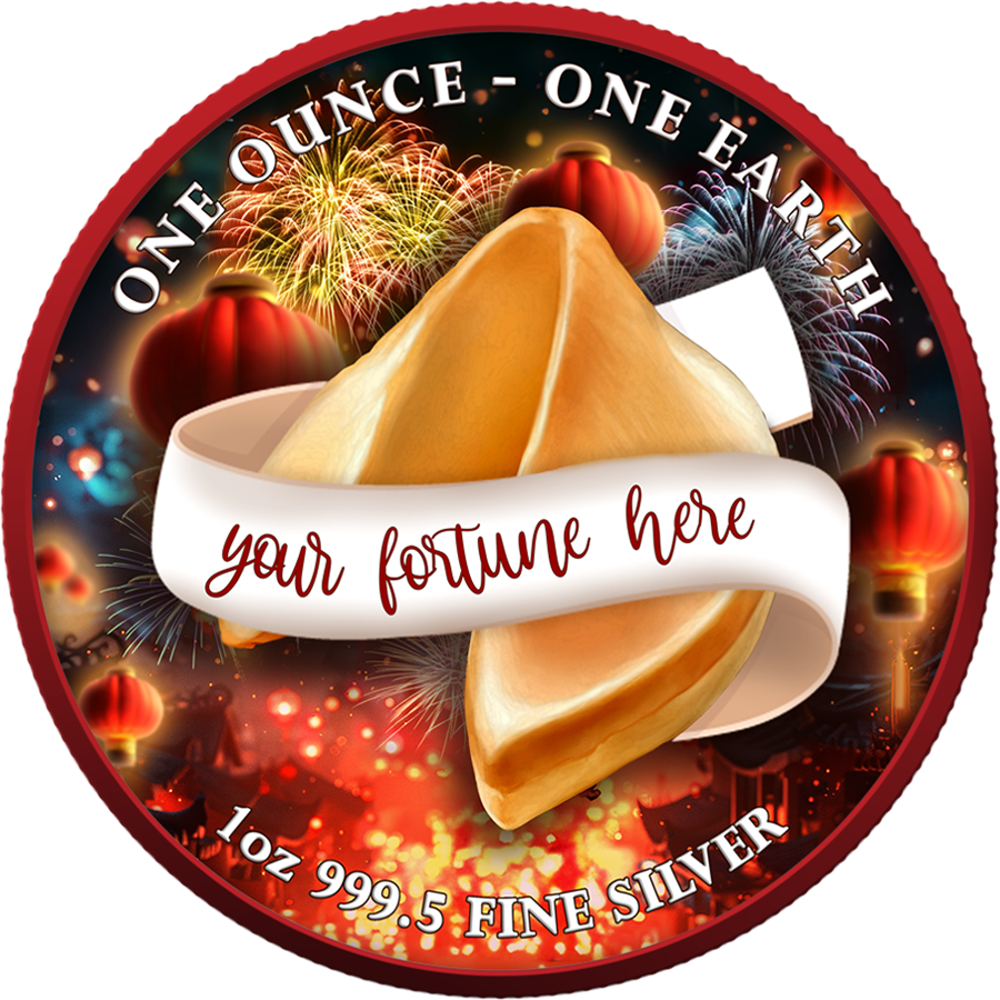 Fiji One Earth - Happy New Year - 1 oz Silbermünze 2022 Color