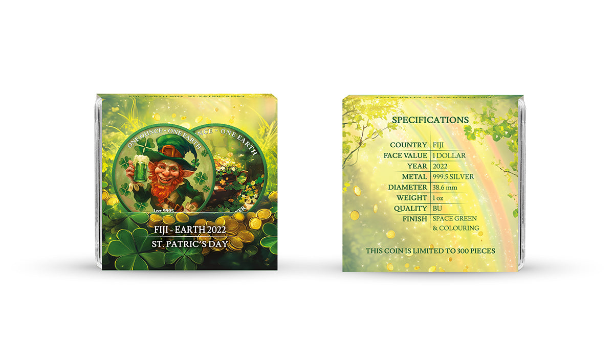 Fiji One Earth - St. Patrick's Day - 1 oz Silbermünze 2022 Color