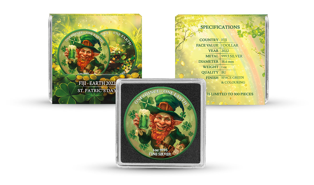 Fiji One Earth - St. Patrick's Day - 1 oz Silbermünze 2022 Color