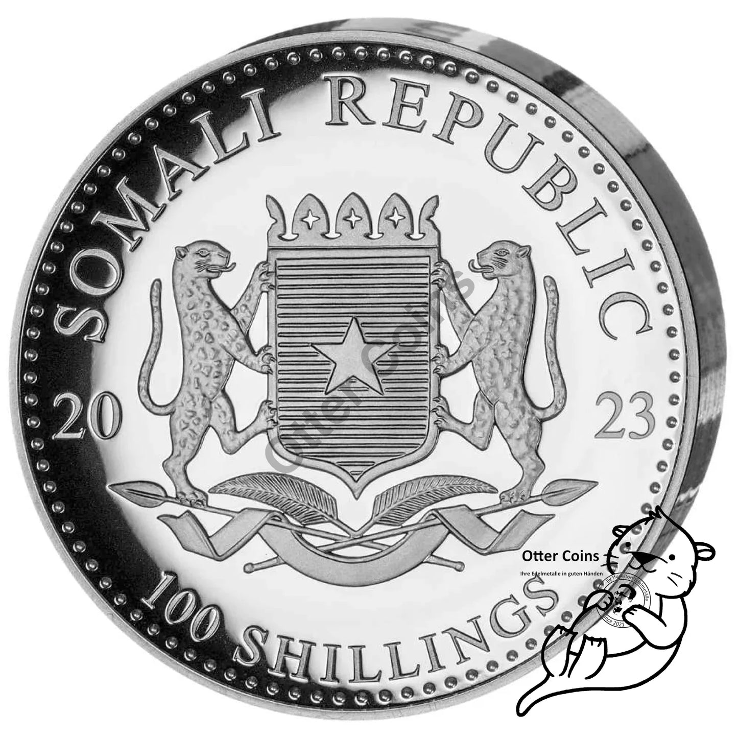 Somalia Elefant 1 Oz Silbermünze Ultra High Relief 2023