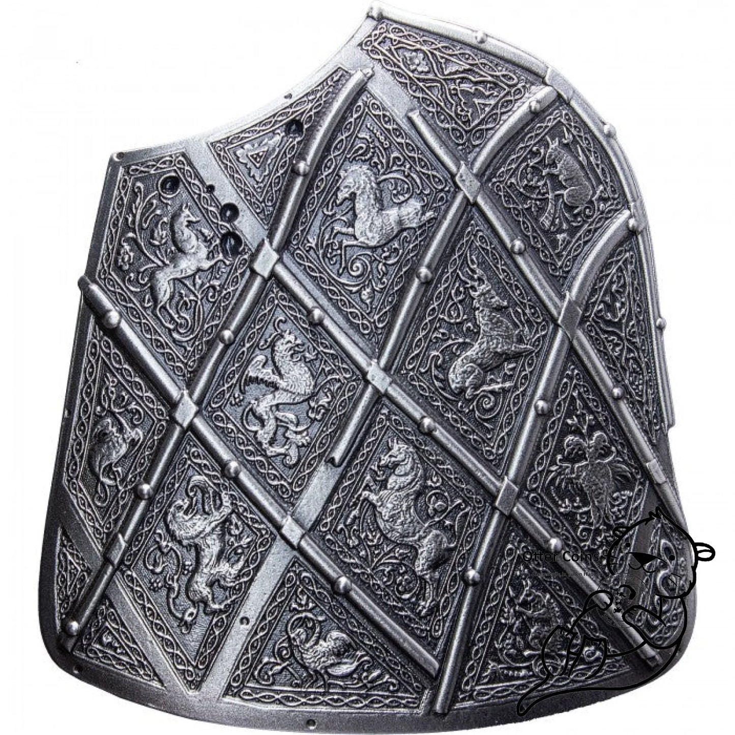 Trellised Targe Shield Silver Stacker 2 Oz