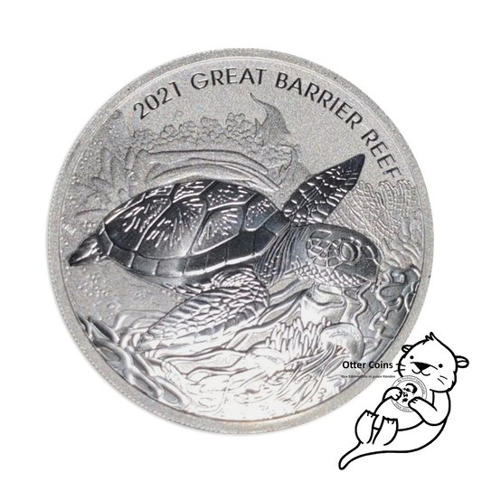 Australian Great Barrier Reef Turtle 2021 2oz Silbermünze*
