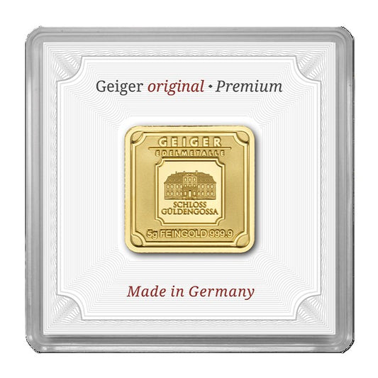 Goldbarren 5 Gramm Geiger Original Premium 999.9 Gold Barren**