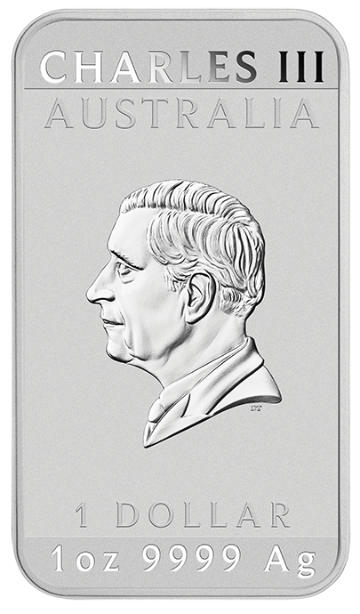 Lunar Jahr des Pferdes 2026 Perth Mint 1 oz Rectangular Silbermünze Farbe Coincard