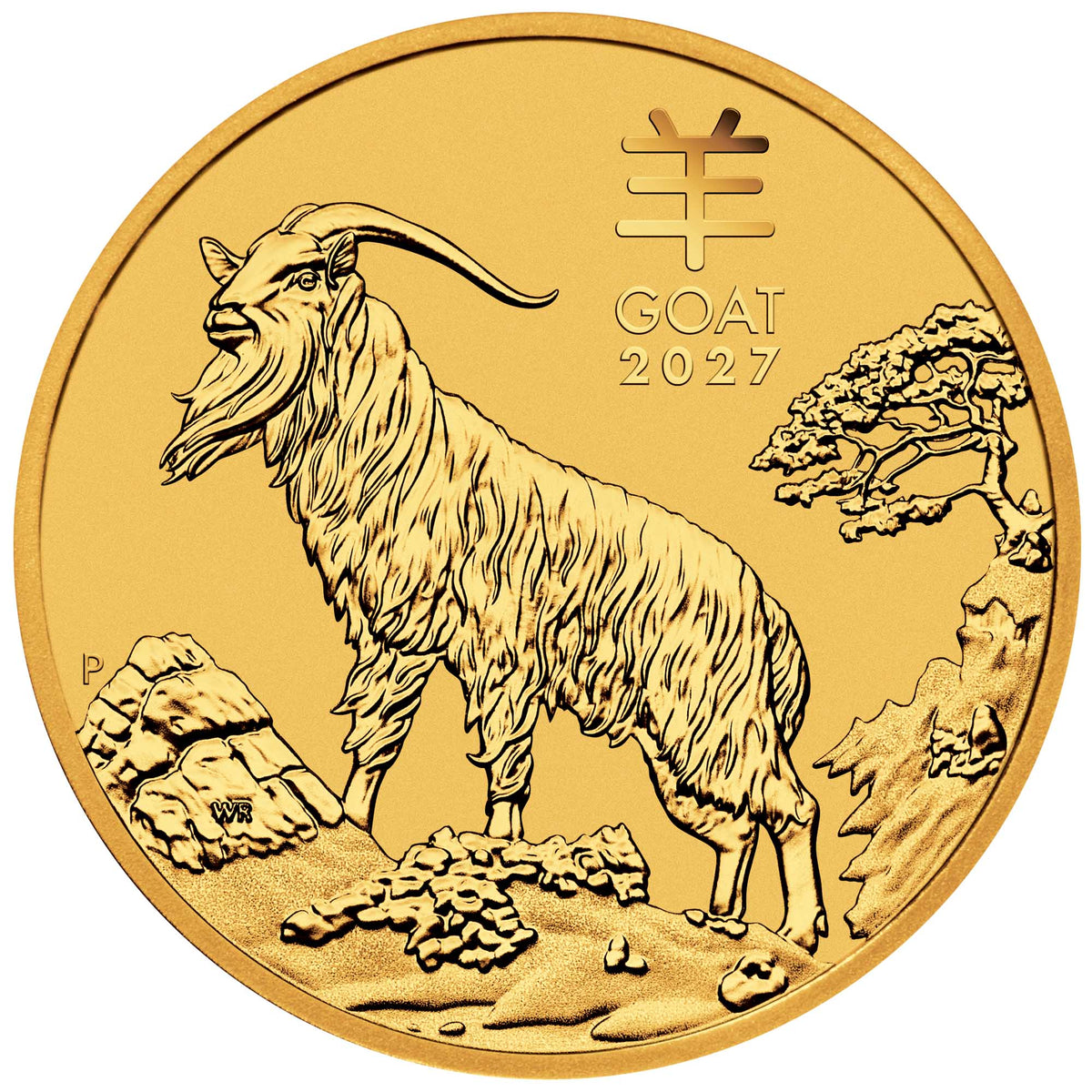 Lunar III Jahr der Ziege 2027 1/10 oz Goldmünze BU**
