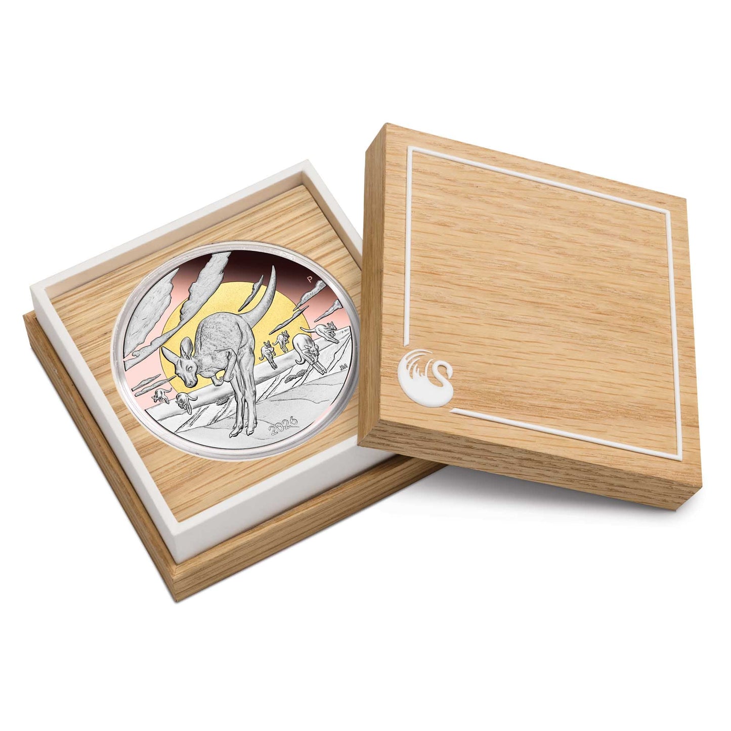 Wonders of Australia - The Outback Kangaroo 2026 - 5 oz Silbermünze Gelbgold & Roségold PP