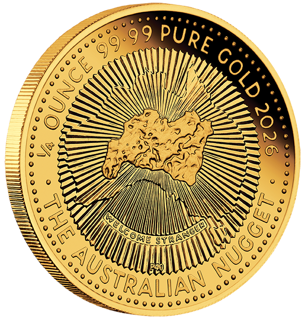 Australien Nugget - 40. Jubiläum - 2026 - 1/4oz Goldmünze PM PP in Box**