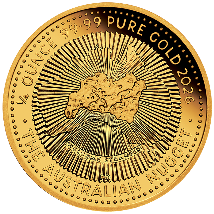 Australien Nugget - 40. Jubiläum - 2026 - 1/4oz Goldmünze PM PP in Box**