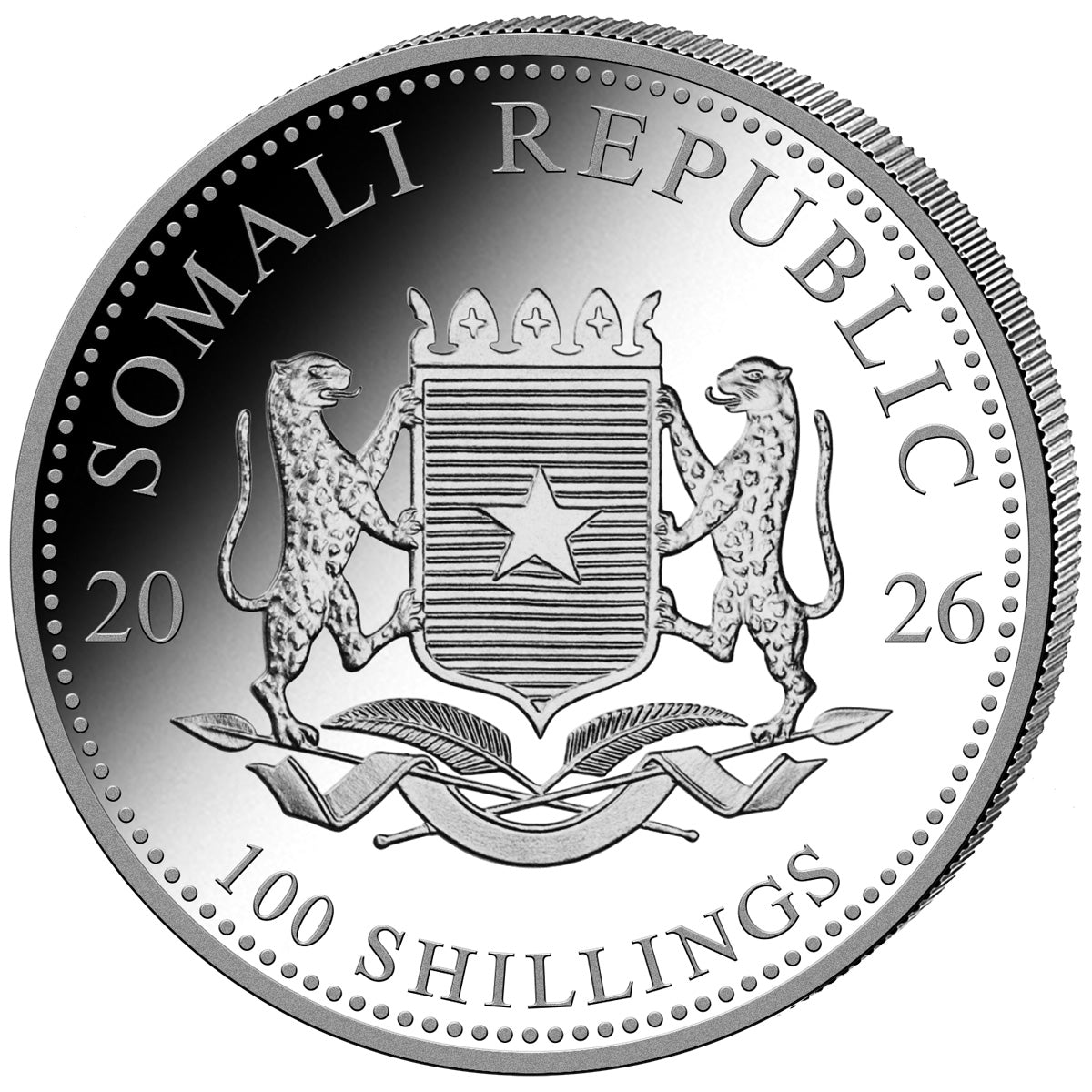 Somalia Elefant 2026 - 1 oz Silbermünze BU