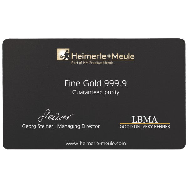 Heimerle + Meule 1/200 oz Secain Card Goldbarren**