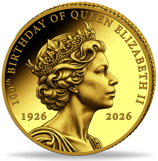 Gedenkmünze - 100. Geburtstag Queen Elizabeth II 2026 – 0,5 Gramm Goldmünze PP Polierte Platte**