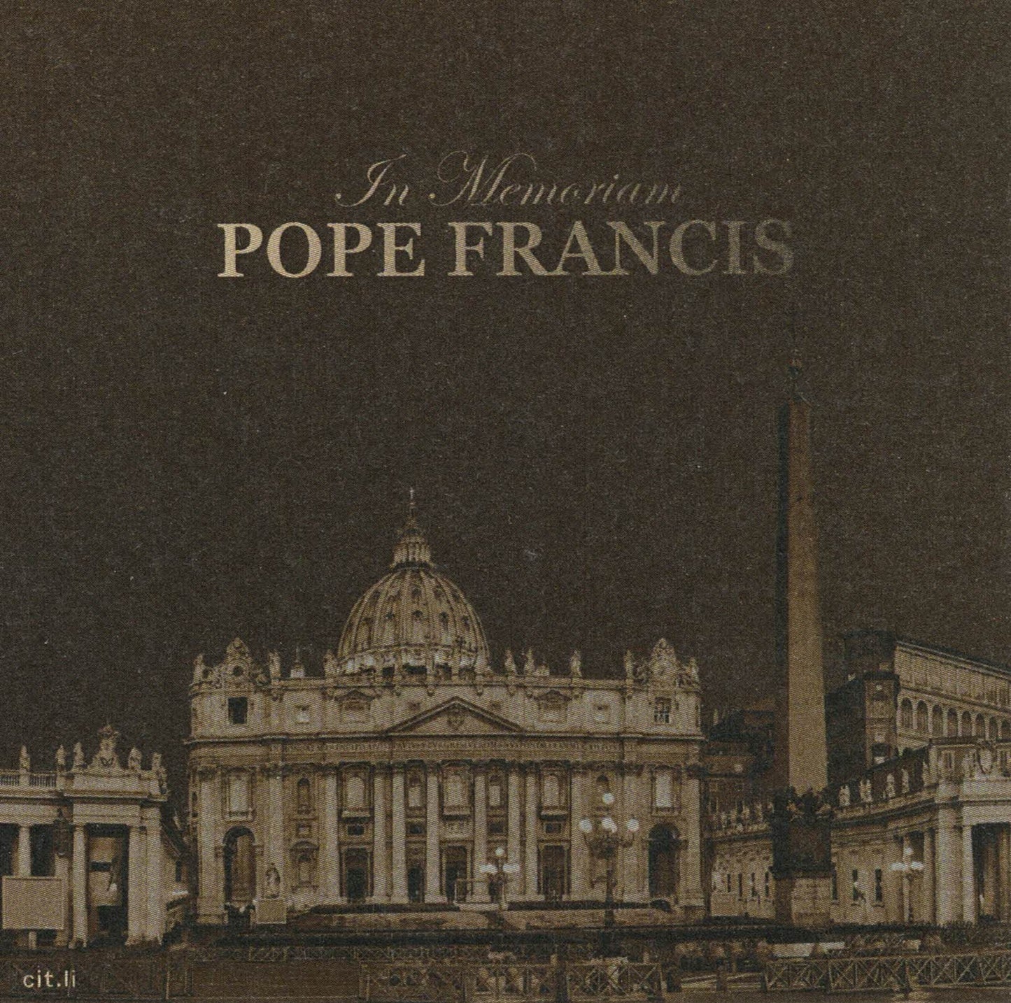 In Memoriam - In Erinnerung - Papst Franziskus 2025 - 0,5 Gramm Goldmünze PP**