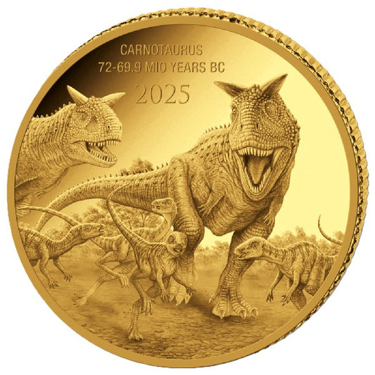 Carnotaurus 2025 - Prehistoric Life II – 0,5 Gramm Goldmünze PP**