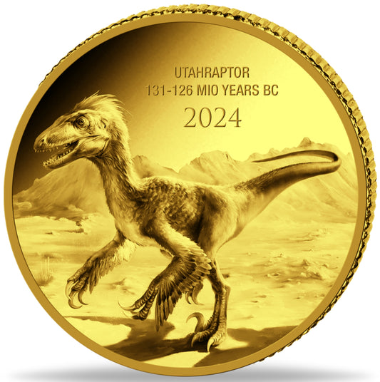 Goldmünze PP 0,5 Gramm 2024 – Prehistoric Life II – Utahraptor**