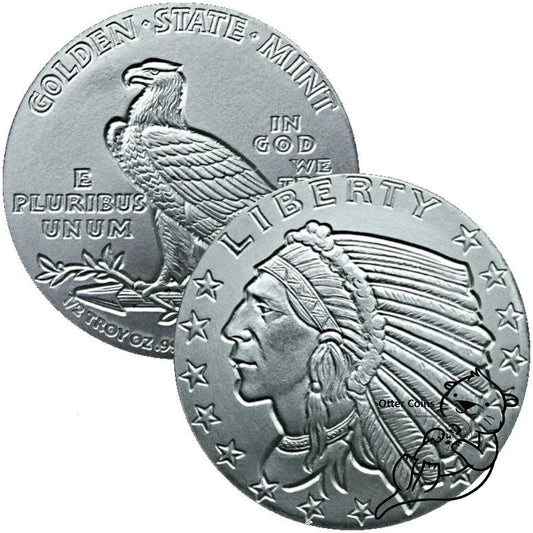 Incuse Indian 1/2 oz Silbermünze