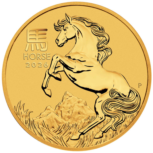 Lunar III Jahr des Pferdes 2026 1/10 oz Goldmünze PM**