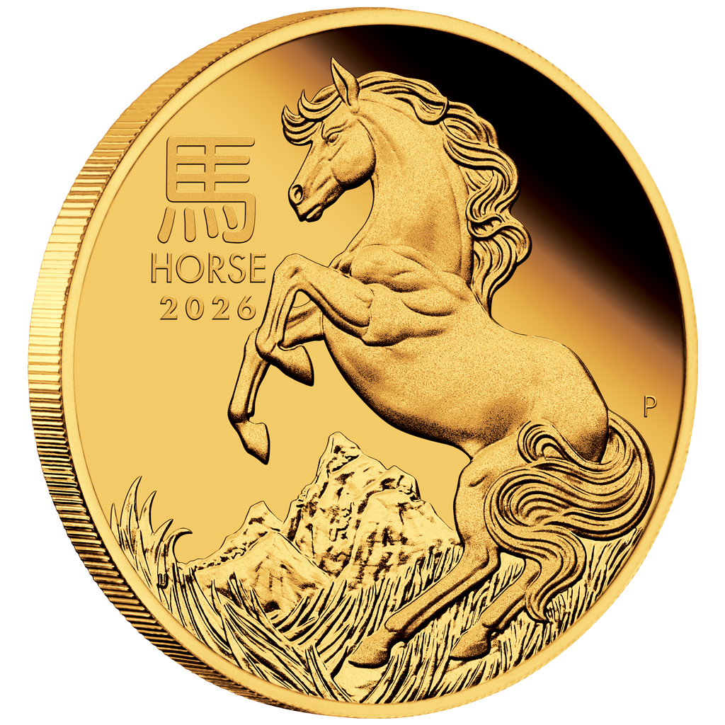 Lunar III Jahr des Pferdes 2026 1/10 oz Goldmünze PM PP in Box**