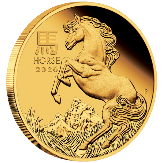 Lunar III Jahr des Pferdes 2026 1/10 oz Goldmünze PM PP in Box**
