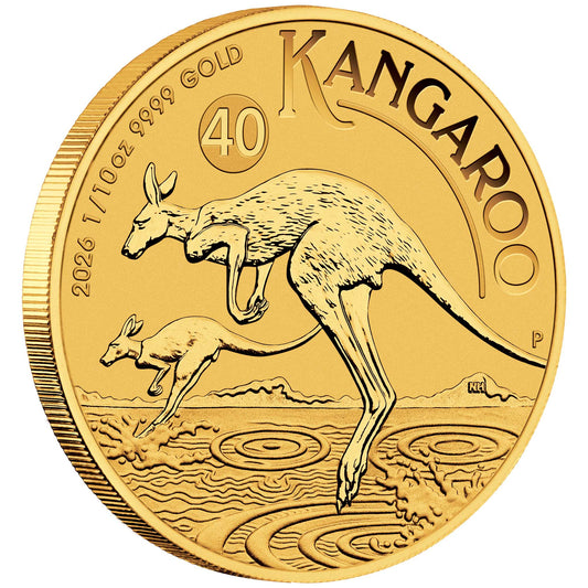 Känguru 40 Jahre 2026 1/10 Oz Australien Nugget Gold**