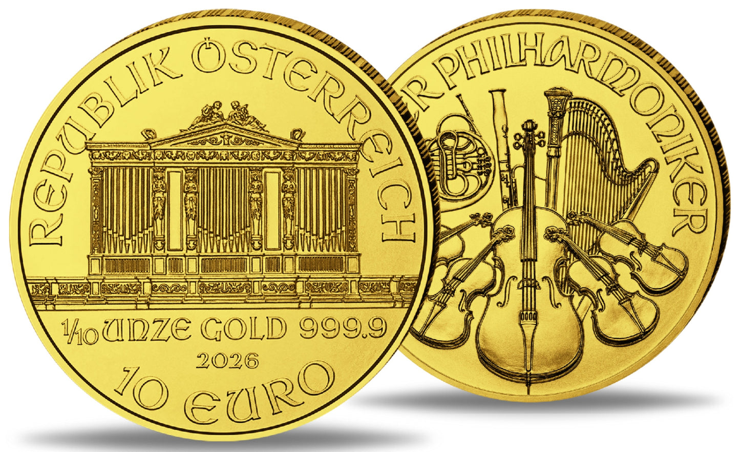 Wiener Philharmoniker 1/10 oz Goldmünze 2026**
