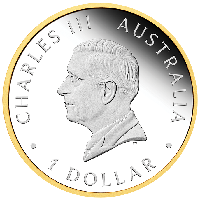 Australien Nugget - 40. Jubiläum - 2026 - 1 oz Silbermünze Teilvergoldet PP in Box