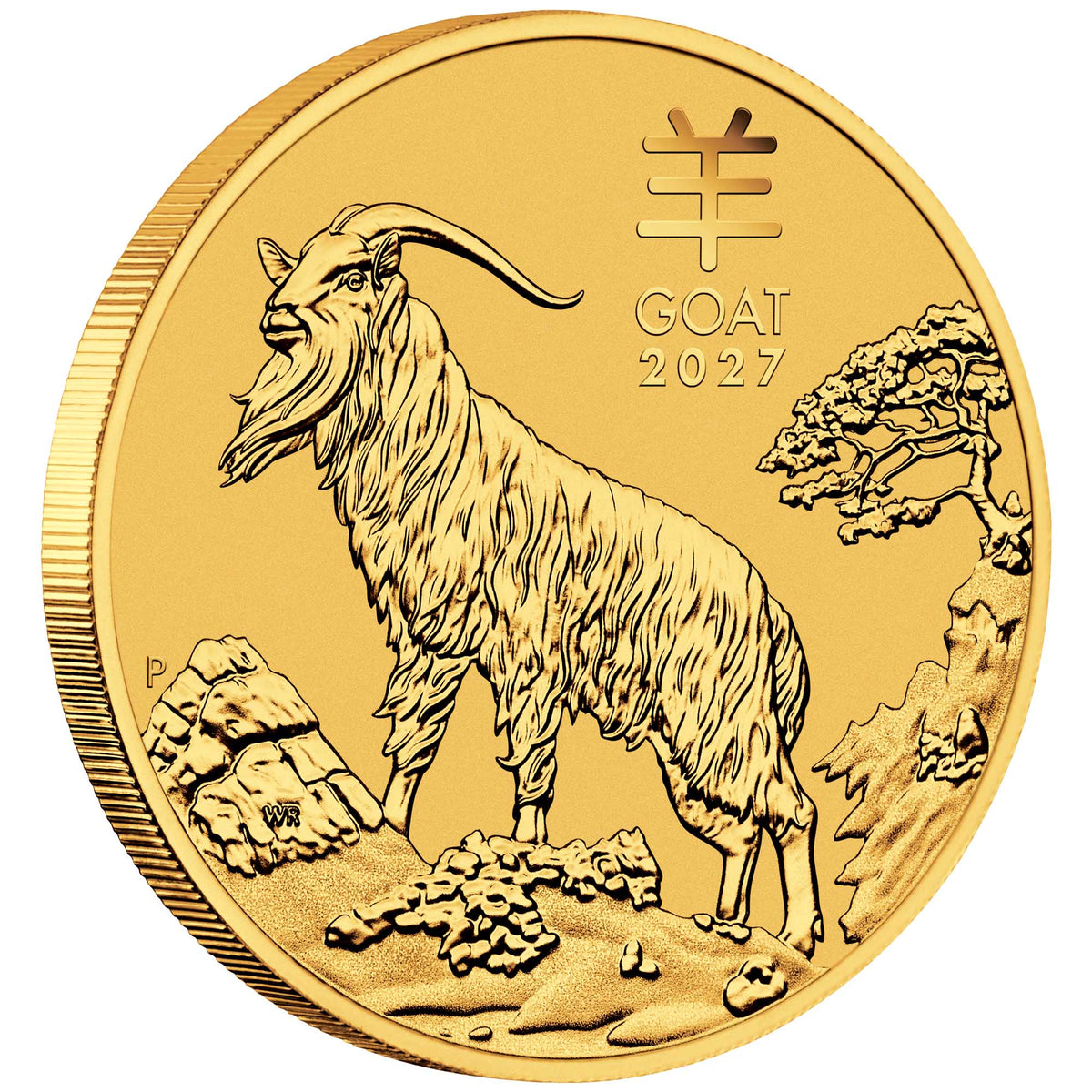 Lunar III Jahr der Ziege 2027 1/4 oz Goldmünze BU**