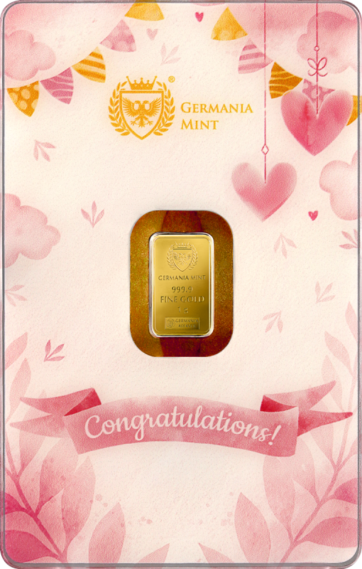 Germania Mint - New Born - Mädchen - 1 Gramm Goldbarren**