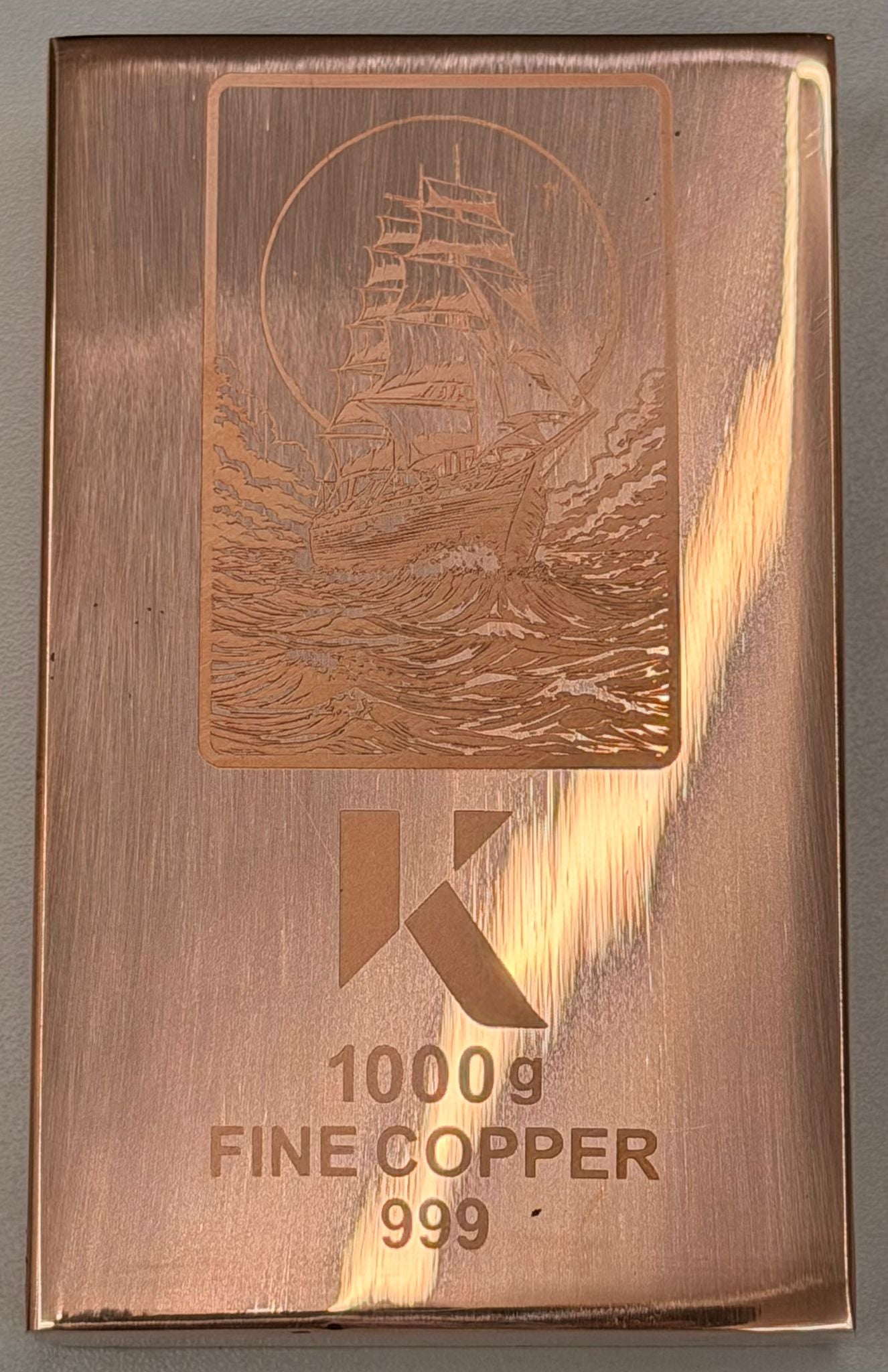 Investmentpaket 20 KG Kupferbarren Kinesis  - 20 x 1 kg Kilo - aus Strang poliert 999 Kupfer