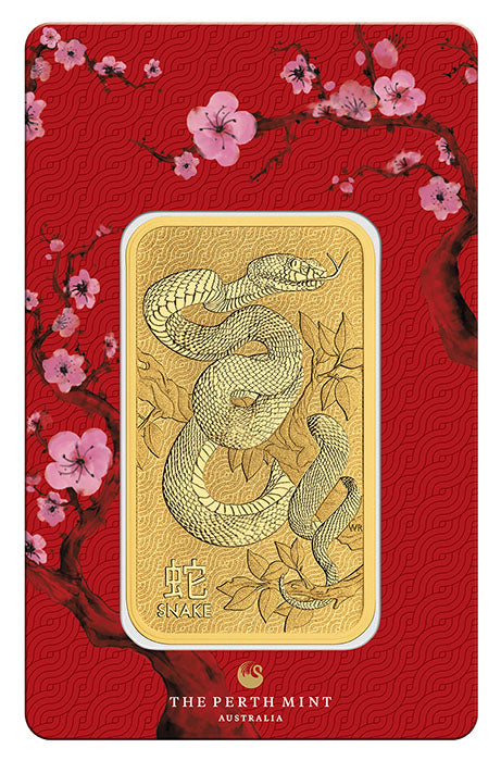 Lunar Snake Schlange Perth Mint 1 oz Goldbarren**