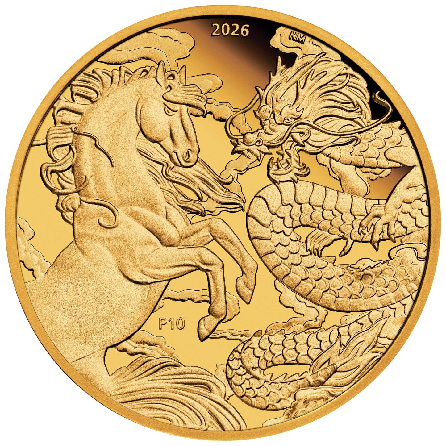 Chinese Myths and Legends - Dragon and Horse 2026 1 oz Goldmünze PP**