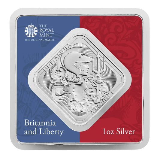 Britannia and Liberty 1 oz Silberbarren im Blister