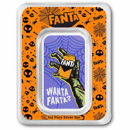 Fanta®  - 65th Anniversary - Halloween - PAMP - 1 oz Silberbarren Farbe Blister