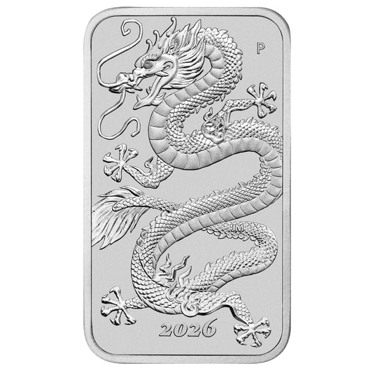 Rectangular Dragon Drache 2026 - 1 oz Silbermünze BU
