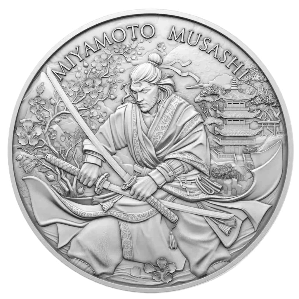 USA - Legendary Warriors - Miyamoto Musashi - 1 oz Silbermedaille BU