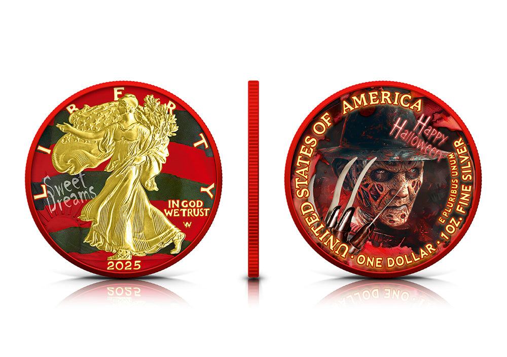 American Eagle 2025 - Halloween - Claws of Fear - 1 oz Silbermünze Farbe teilvergoldet ***