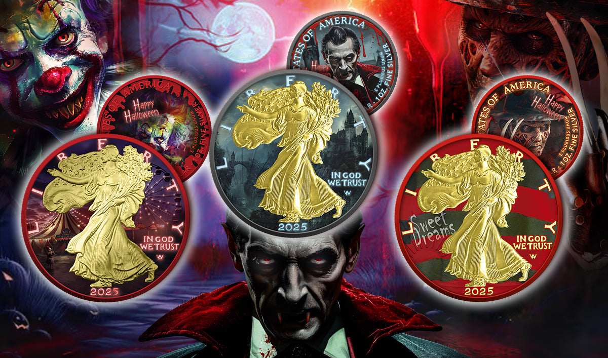 American Eagle 2025 - Halloween - Claws of Fear - 1 oz Silbermünze Farbe teilvergoldet ***