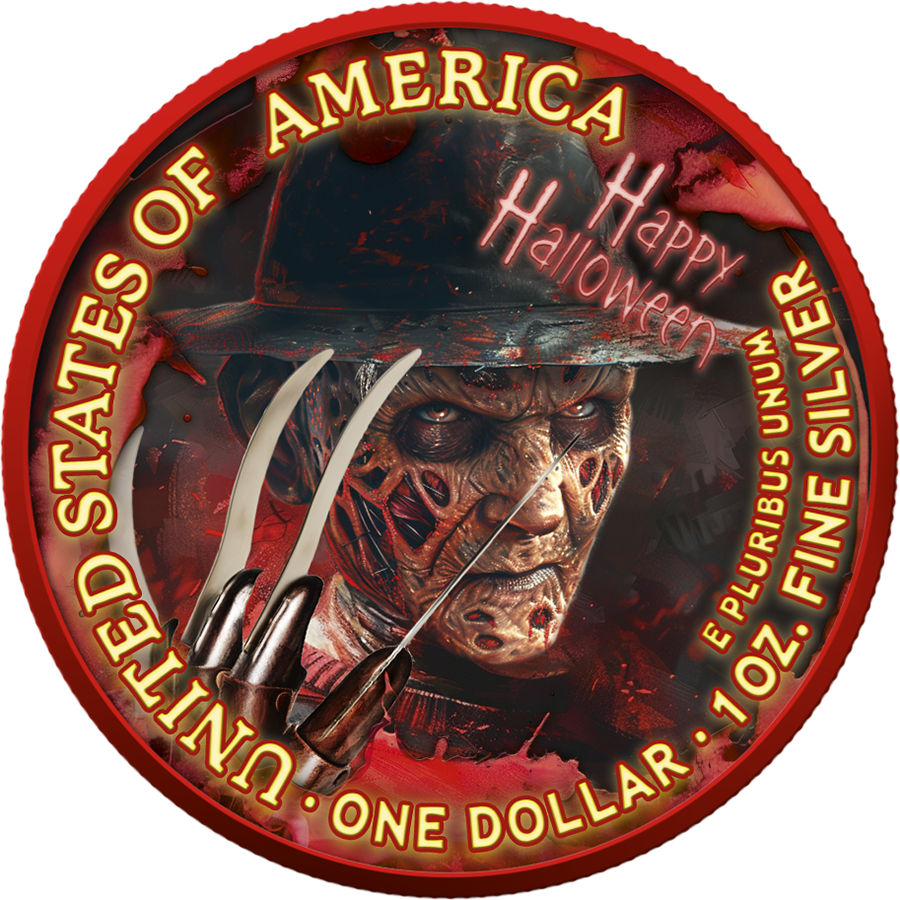 American Eagle 2025 - Halloween - Claws of Fear - 1 oz Silbermünze Farbe teilvergoldet ***