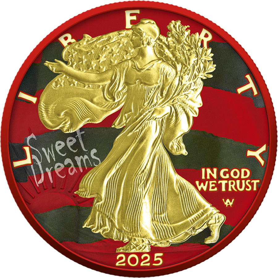 American Eagle 2025 - Halloween - Claws of Fear - 1 oz Silbermünze Farbe teilvergoldet ***