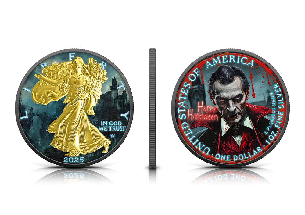 American Eagle 2025 - Halloween - Prince of the Night - 1 oz Silbermünze Farbe teilvergoldet ***