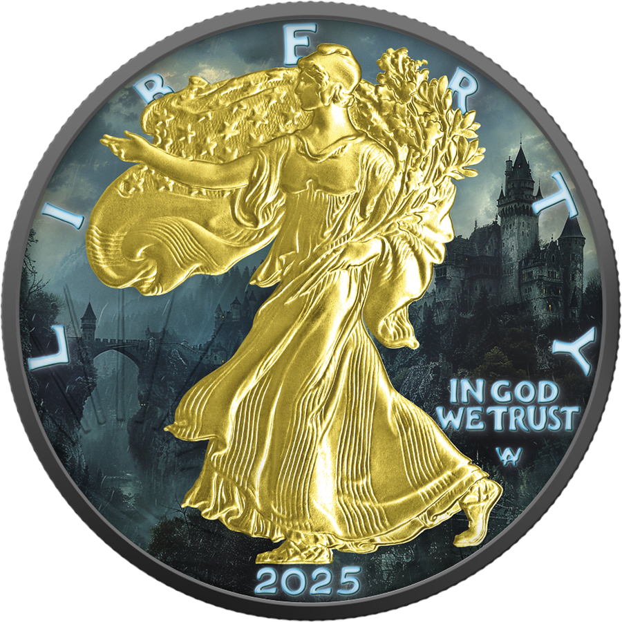 American Eagle 2025 - Halloween - Prince of the Night - 1 oz Silbermünze Farbe teilvergoldet ***