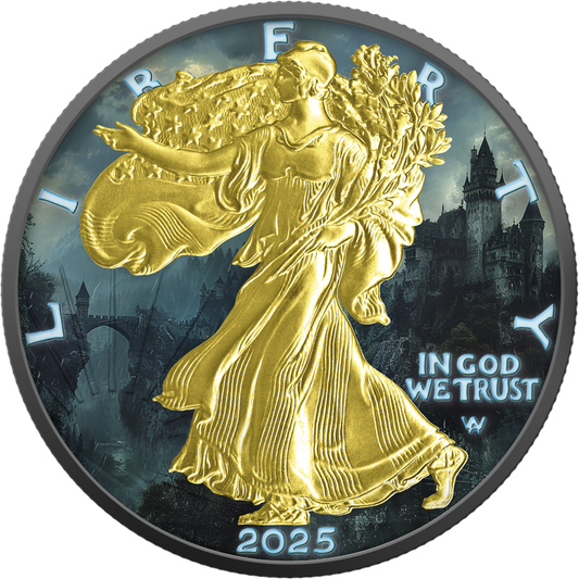 American Eagle 2025 - Halloween - Prince of the Night - 1 oz Silbermünze Farbe teilvergoldet ***