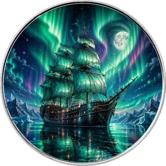 American Eagle 2026 - Masters of the Seas - (6.) Aurora Wanderer - 1 oz Silbermünze Antik Farbe